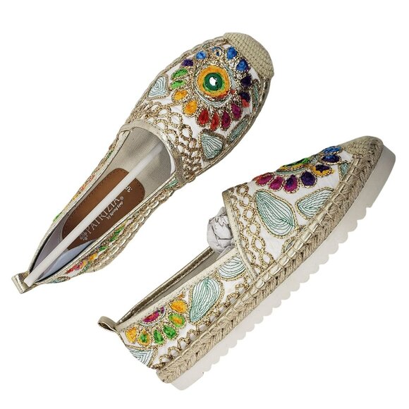 NEW Patrizia by Spring Step Maylis Rainbow Espadrille Shoe Boho Artsy - Picture 11 of 12